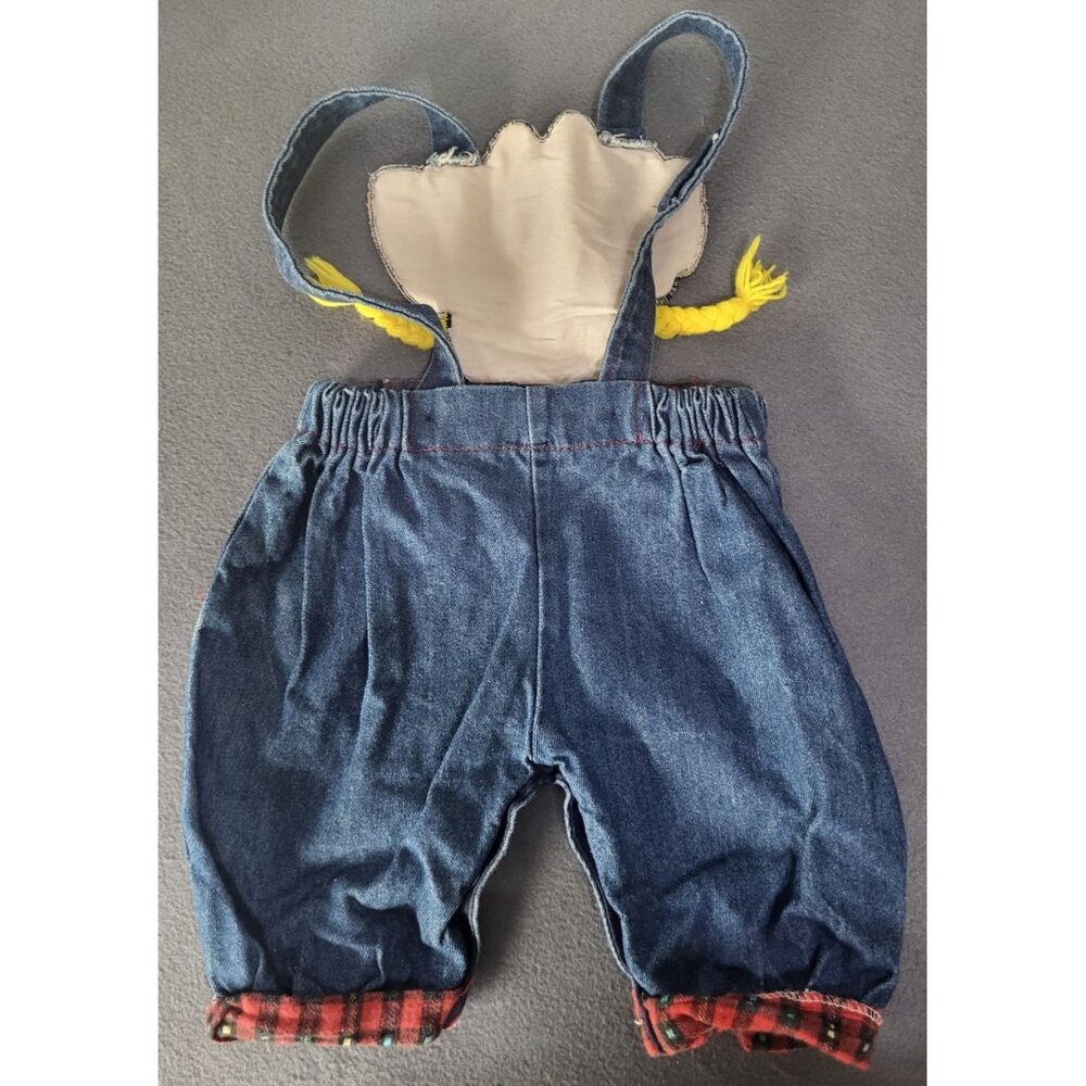 VTG Minnie Mouse Cowgirl Farmer Country Applique Denim Overalls One Piece 6-9M - Picture 4 of 10